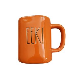 Rae Dunn EEK! Coffee Mug Cup Orange NEW Halloween Ceramic